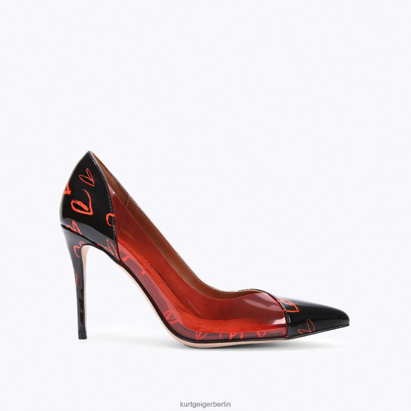 Kurt Geiger Frauen London-Belgravia-Vinyl 882RTJ664 | Schuhwerk Schwarz Rot