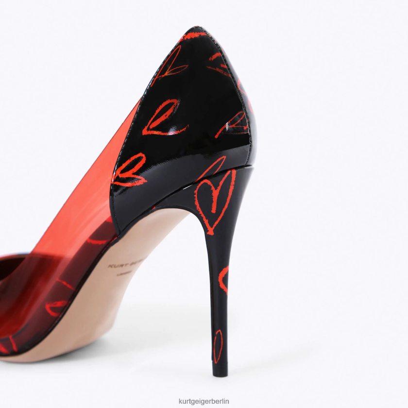 Kurt Geiger Frauen London-Belgravia-Vinyl 882RTJ664 | Schuhwerk Schwarz Rot