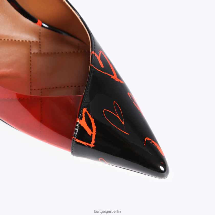 Kurt Geiger Frauen London-Belgravia-Vinyl 882RTJ664 | Schuhwerk Schwarz Rot