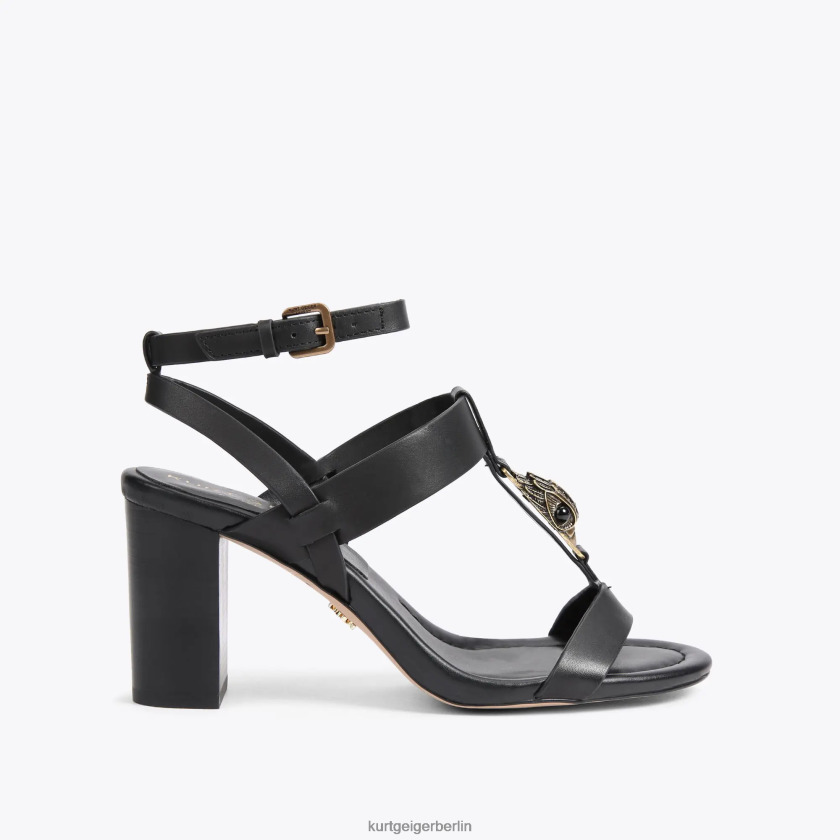 Kurt Geiger Frauen London Hampton T-Bar-Block 882RTJ338 | Schuhwerk Schwarz