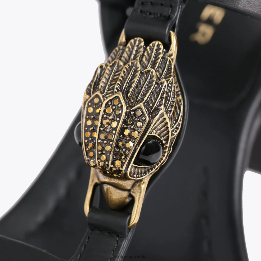 Kurt Geiger Frauen London Hampton T-Bar-Block 882RTJ338 | Schuhwerk Schwarz