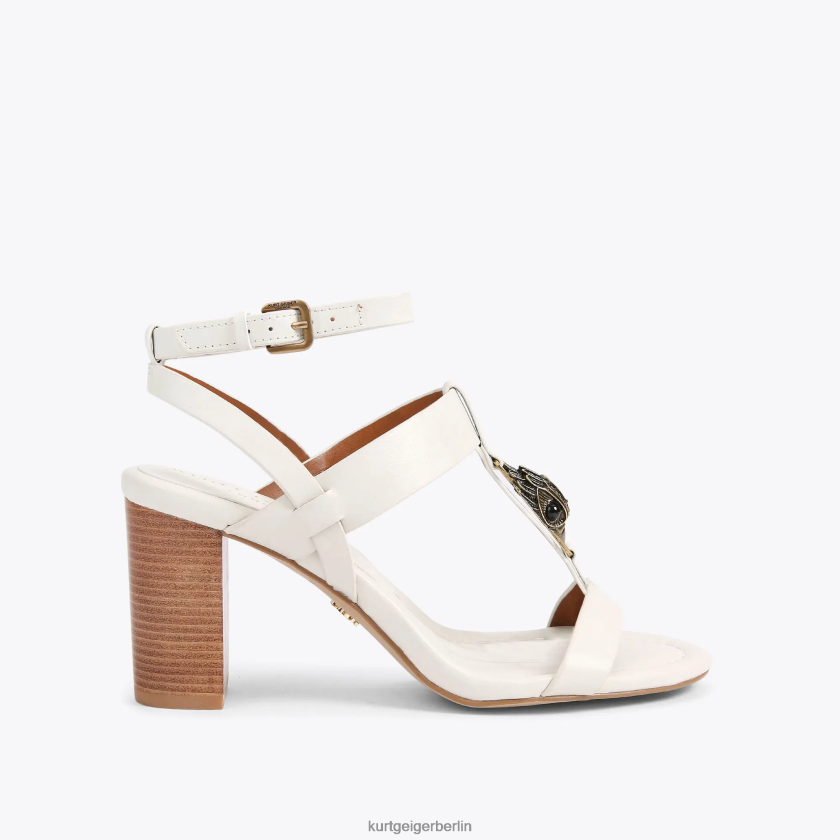 Kurt Geiger Frauen London-Hampton-T-Bar-Block 882RTJ339 | Schuhwerk Knochen