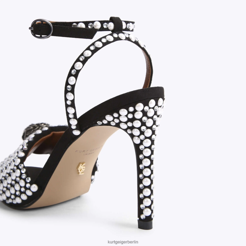 Kurt Geiger Frauen London Kensington Sandale 882RTJ420 | Schuhwerk Schwarz-Weiss