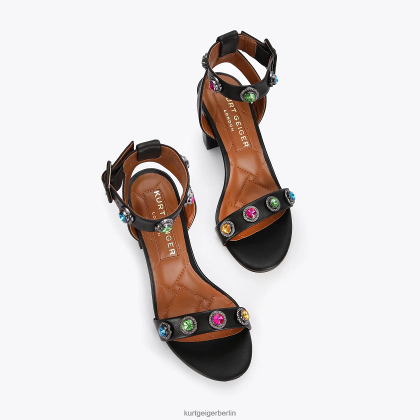 Kurt Geiger Frauen London Octavia Blocksandale 882RTJ381 | Schuhwerk schwarze Kombination