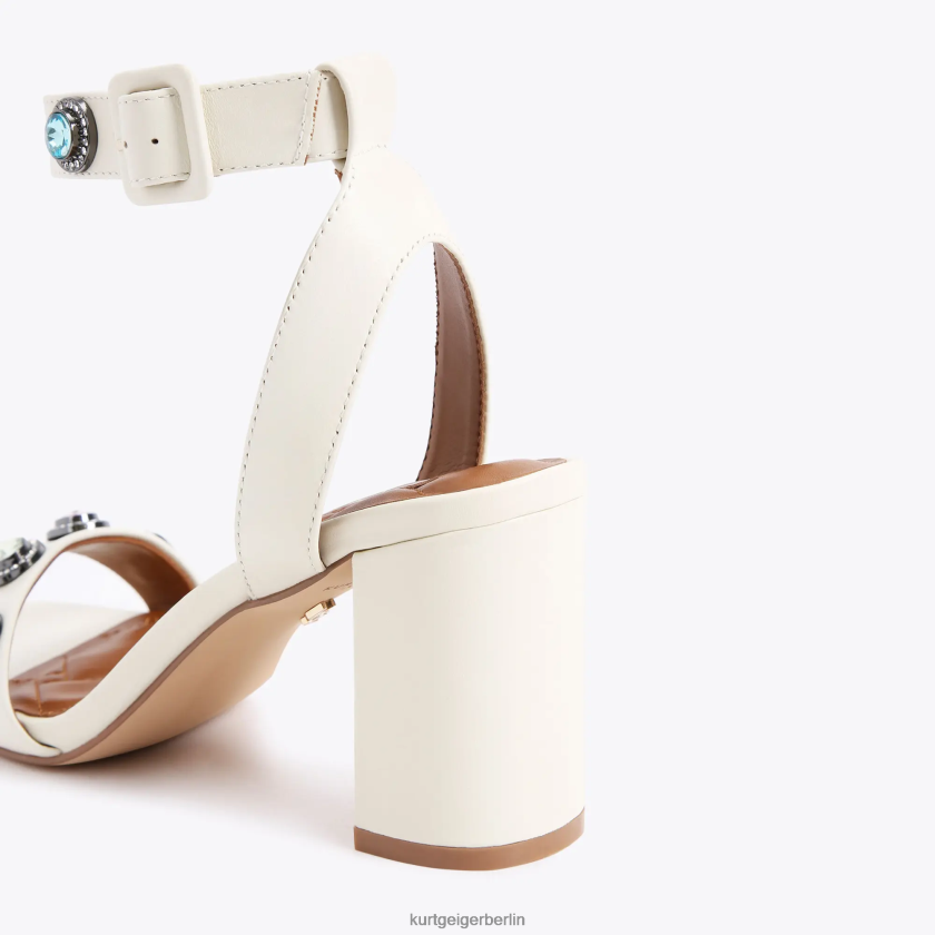 Kurt Geiger Frauen London Octavia Blocksandale 882RTJ676 | Schuhwerk Knochenkombination