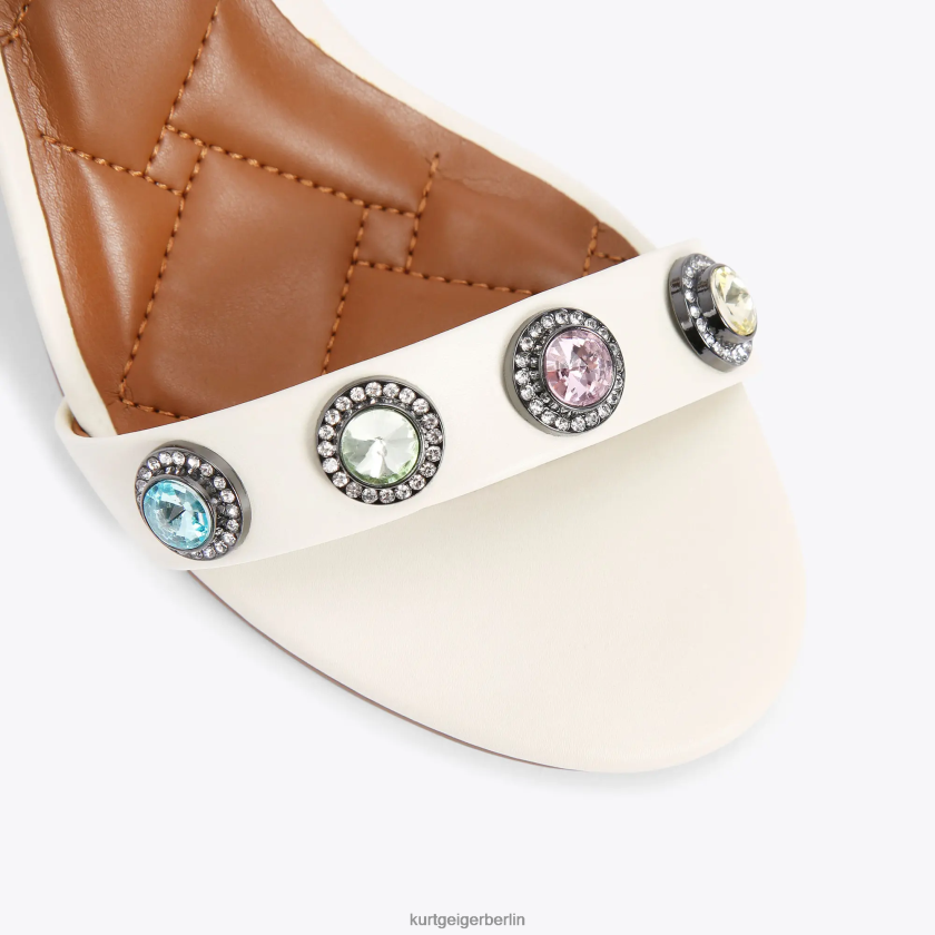 Kurt Geiger Frauen London Octavia Blocksandale 882RTJ676 | Schuhwerk Knochenkombination