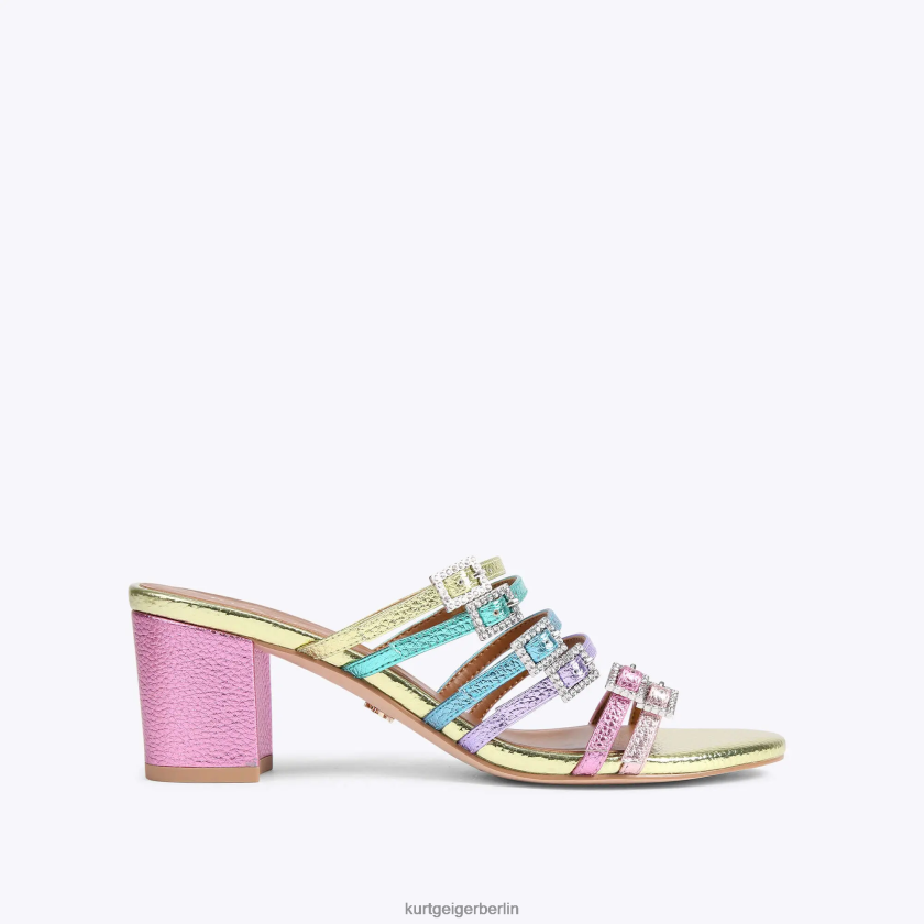 Kurt Geiger Frauen London Pierra Block Mule 882RTJ192 | Schuhwerk Metallkombination