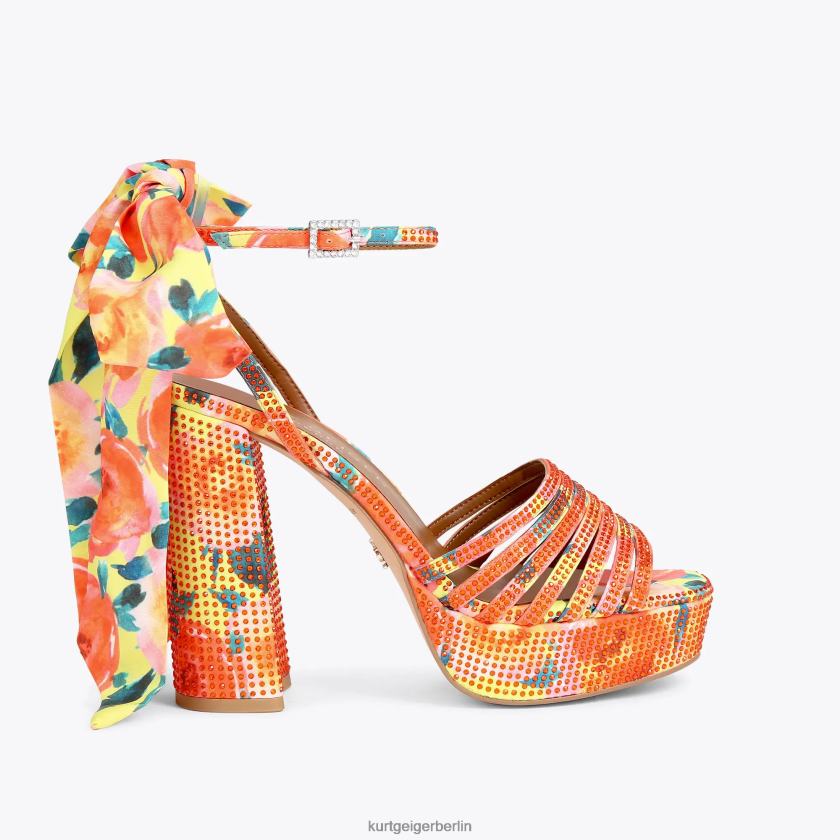 Kurt Geiger Frauen London Pierra Plateausohle zum Binden 882RTJ288 | Schuhwerk orange