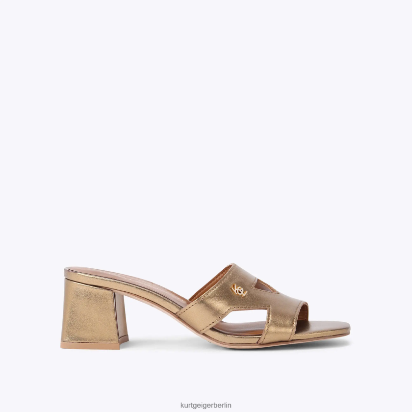 Kurt Geiger Frauen Londoner Odina-Block 882RTJ446 | Schuhwerk Gold