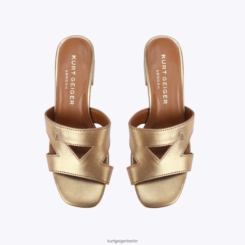 Kurt Geiger Frauen Londoner Odina-Block 882RTJ446 | Schuhwerk Gold