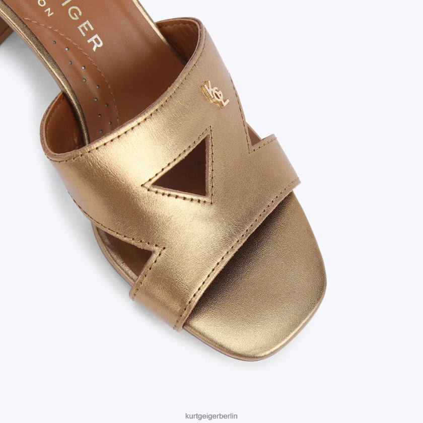 Kurt Geiger Frauen Londoner Odina-Block 882RTJ446 | Schuhwerk Gold
