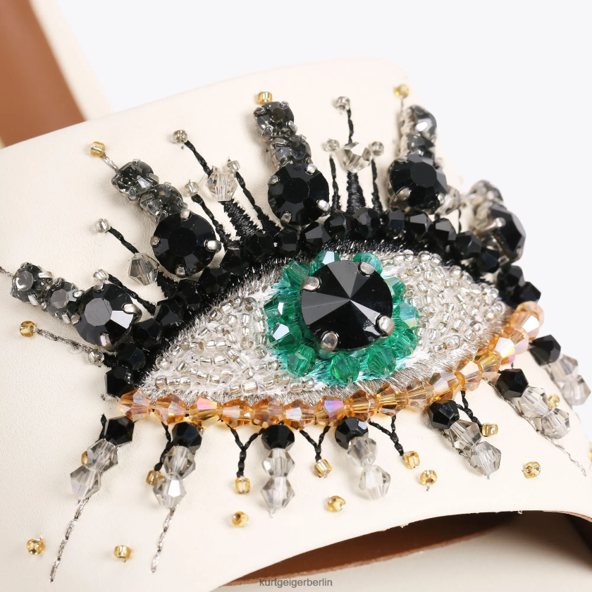 Kurt Geiger Frauen Flache London Eye-Sandale 882RTJ353 | Schuhwerk Knochen