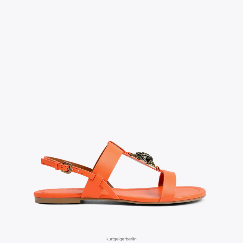 Kurt Geiger Frauen Flache London-Hampton-Sandale 882RTJ285 | Schuhwerk orange