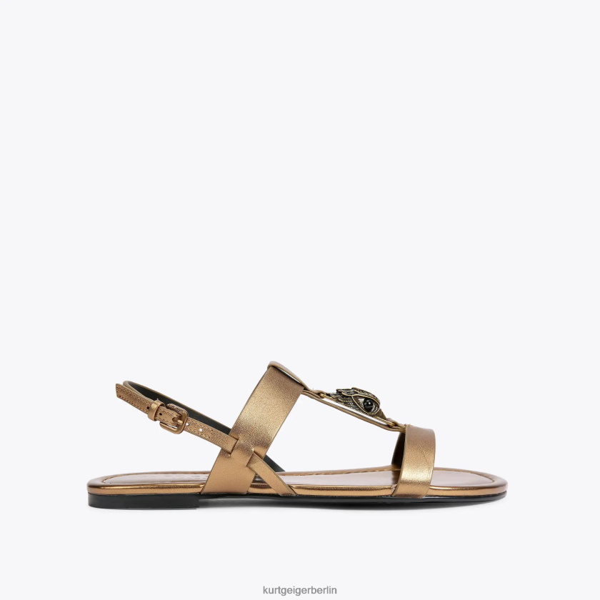 Kurt Geiger Frauen Flache London-Hampton-Sandale 882RTJ430 | Schuhwerk Bronze