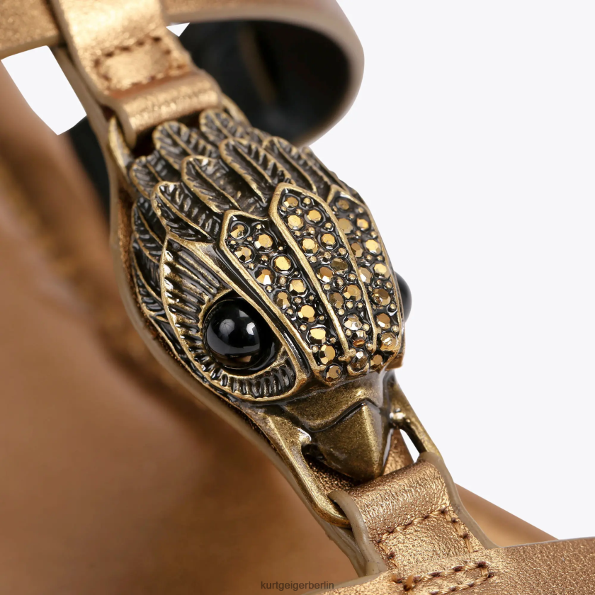 Kurt Geiger Frauen Flache London-Hampton-Sandale 882RTJ430 | Schuhwerk Bronze