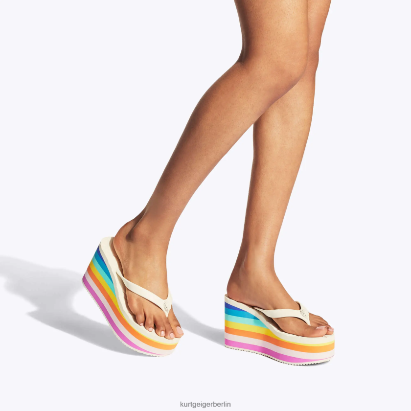 Kurt Geiger Frauen London Kensington Flip-Flop-Keilabsatz 882RTJ229 | Schuhwerk weißer Kamm