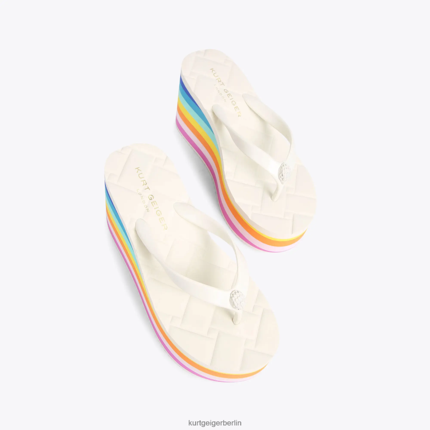 Kurt Geiger Frauen London Kensington Flip-Flop-Keilabsatz 882RTJ229 | Schuhwerk weißer Kamm