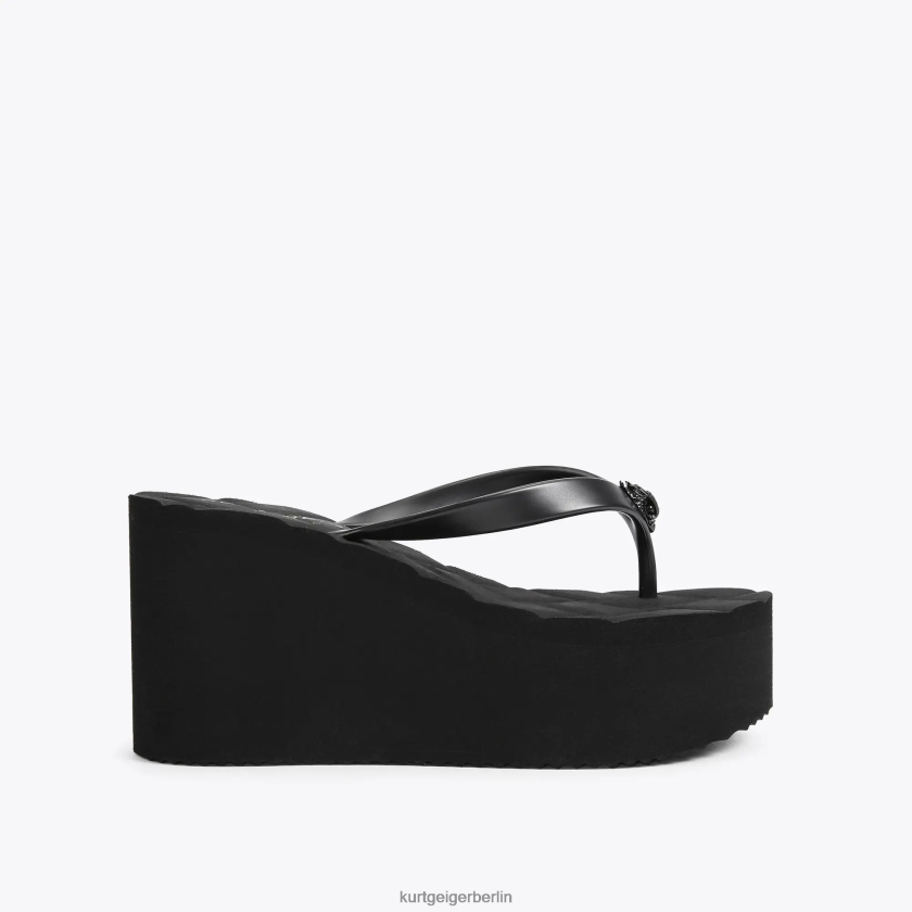 Kurt Geiger Frauen London Kensington Flip-Flop-Keilabsatz 882RTJ434 | Schuhwerk Schwarz