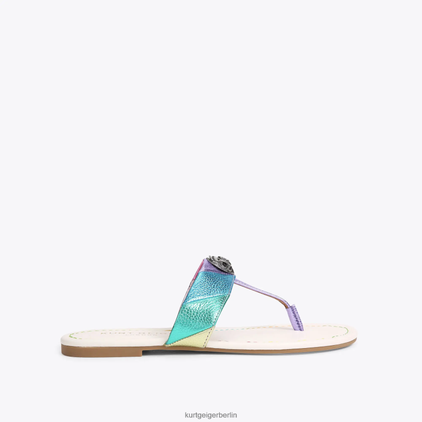 Kurt Geiger Frauen London Kensington T-Steg-Sandale 882RTJ228 | Schuhwerk Metallkombination
