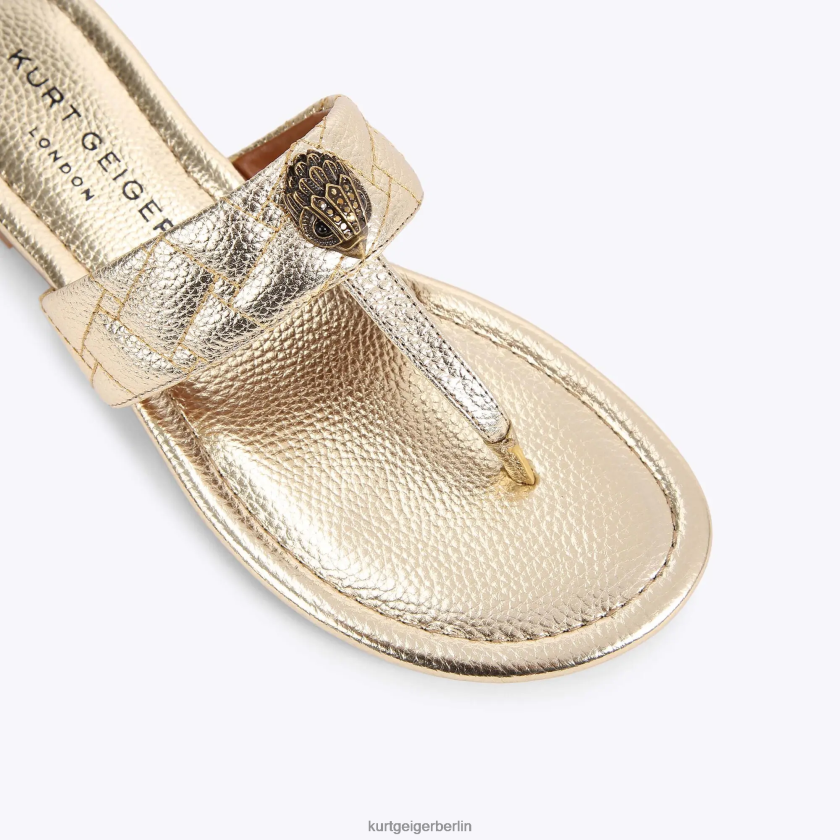 Kurt Geiger Frauen London Kensington T-Steg-Sandale 882RTJ448 | Schuhwerk Gold