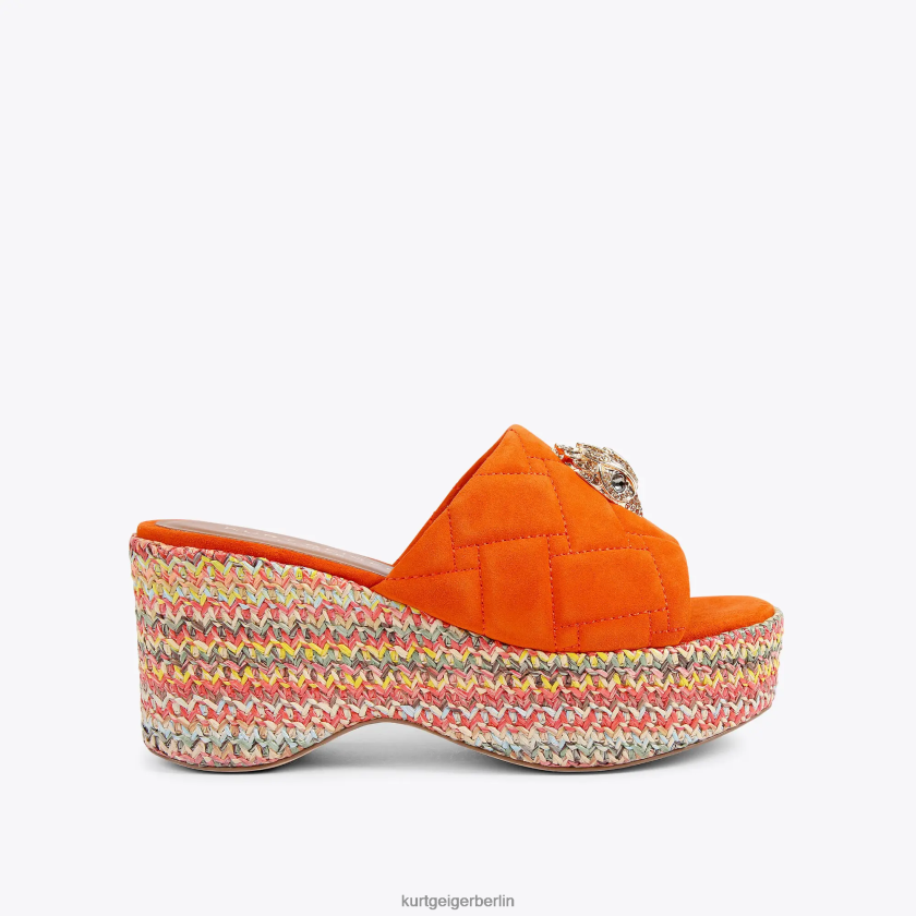 Kurt Geiger Frauen London Kensington Wedge-Mule 882RTJ287 | Schuhwerk orange