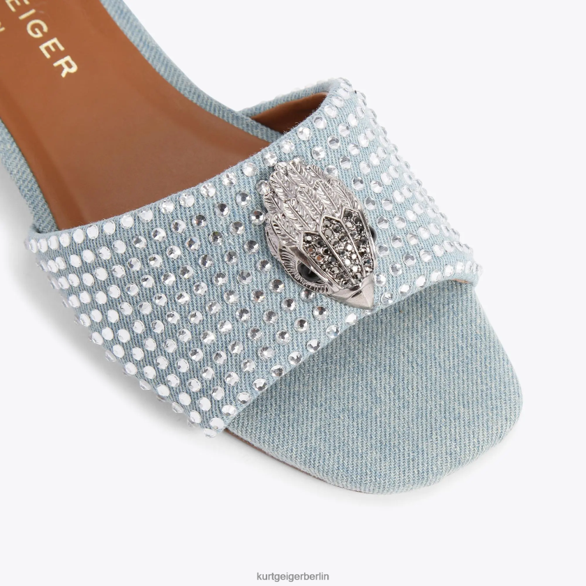 Kurt Geiger Frauen London Kensington flache Sandale 882RTJ349 | Schuhwerk blau andere