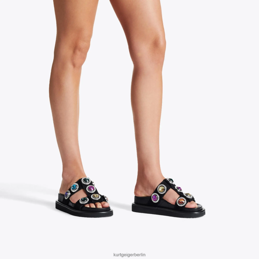 Kurt Geiger Frauen London Orson Kristallsandale 882RTJ215 | Schuhwerk Schwarz