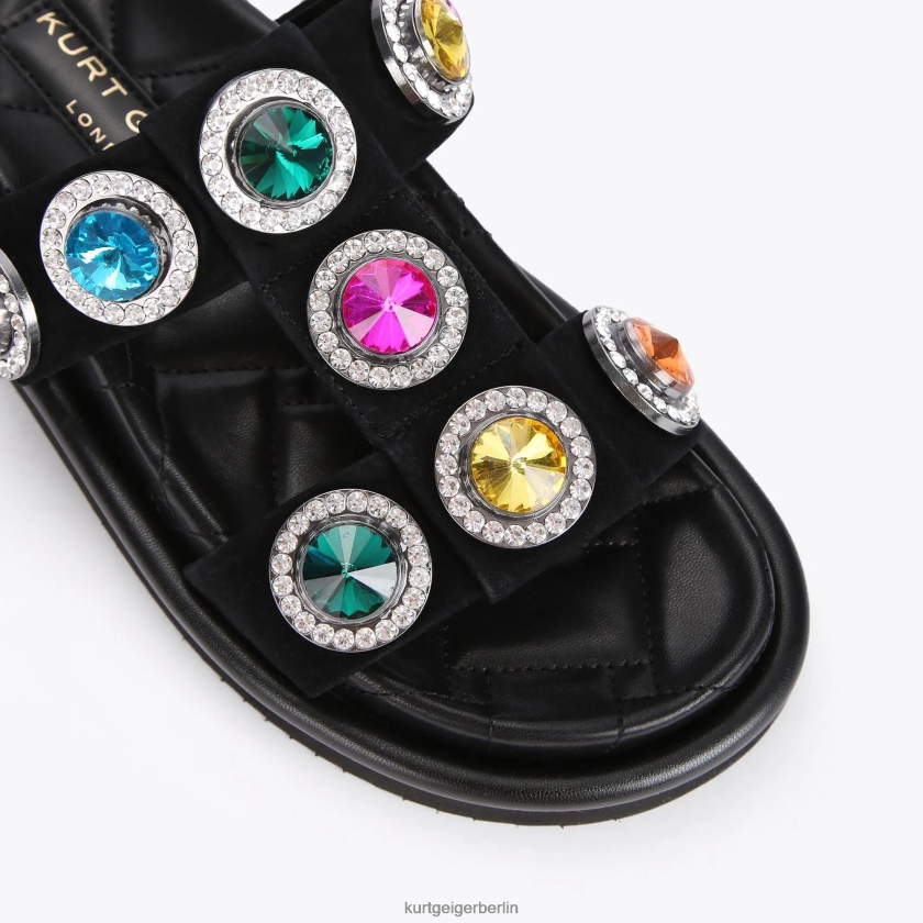 Kurt Geiger Frauen London Orson Kristallsandale 882RTJ215 | Schuhwerk Schwarz