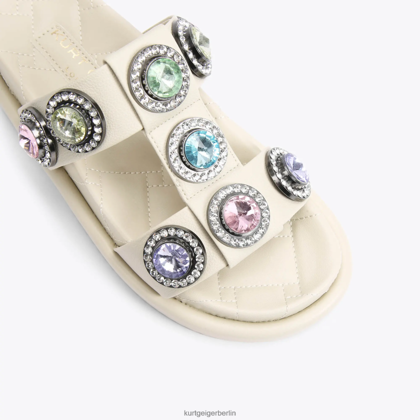 Kurt Geiger Frauen London Orson Kristallsandale 882RTJ428 | Schuhwerk Knochenkombination