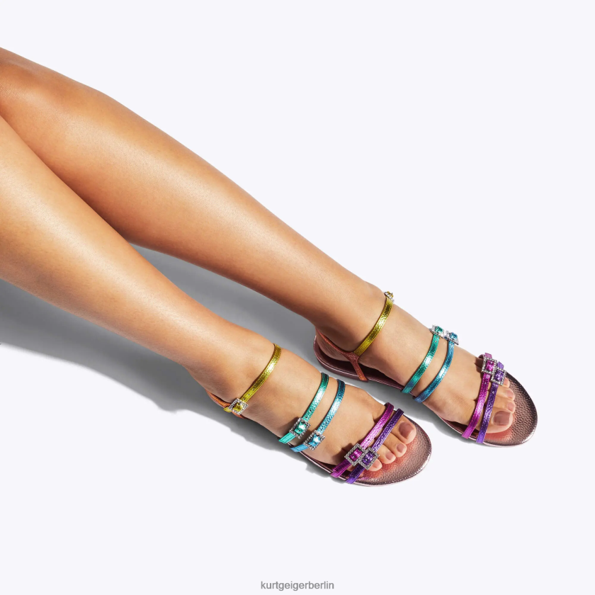 Kurt Geiger Frauen London Pierra flache Sandale 882RTJ224 | Schuhwerk Multi/Andere