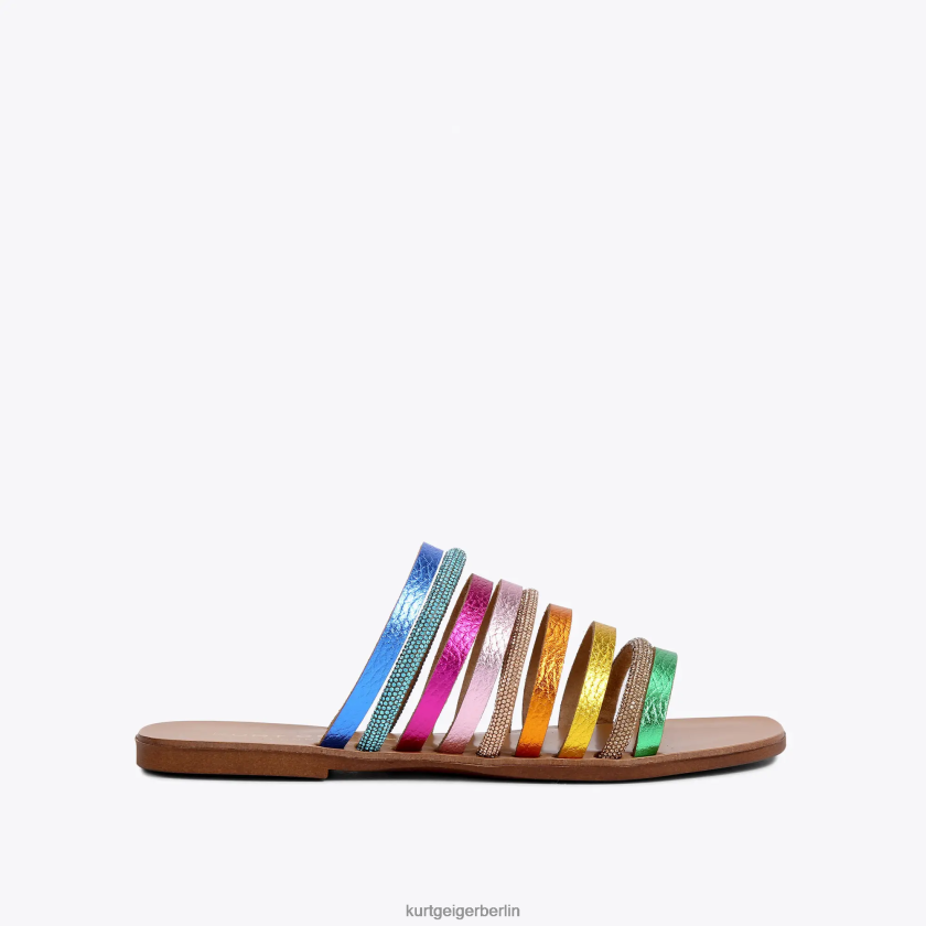 Kurt Geiger Frauen Londoner Gänseblümchen-Regenbogen 882RTJ222 | Schuhwerk Metallkombination