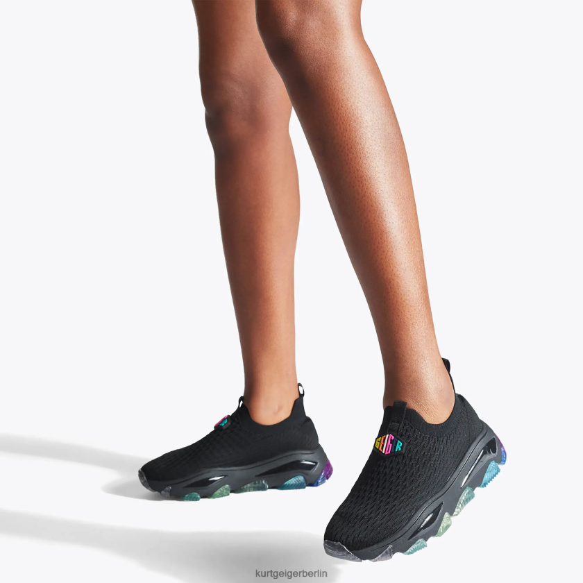 Kurt Geiger Frauen London Lettie stricken 882RTJ305 | Schuhwerk Schwarz