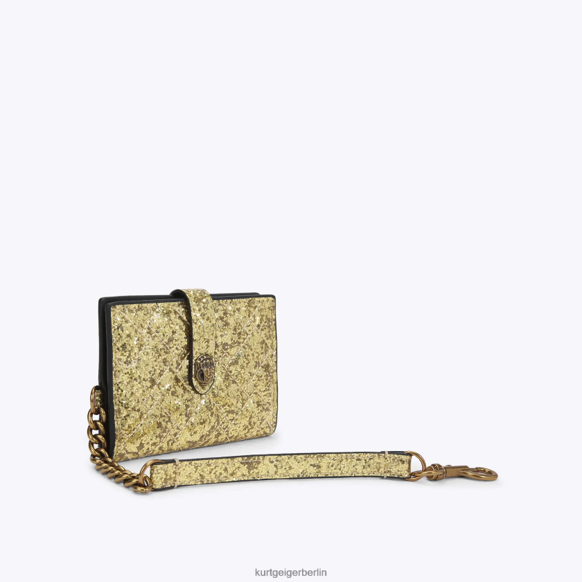 Kurt Geiger Frauen Londoner Spiegelkarte Kensington 882RTJ566 | Taschen Gold