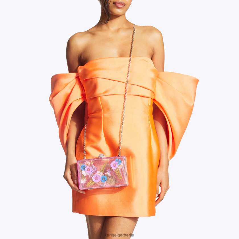 Kurt Geiger Frauen London Flower Box Clutch 882RTJ477 | Taschen Rosa