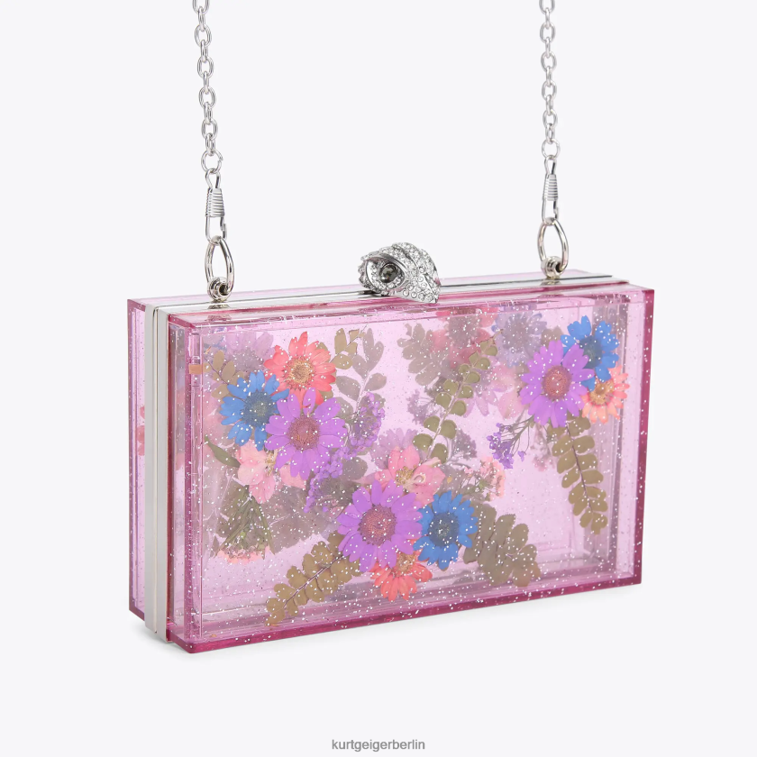 Kurt Geiger Frauen London Flower Box Clutch 882RTJ477 | Taschen Rosa