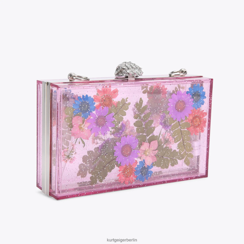 Kurt Geiger Frauen London Flower Box Clutch 882RTJ477 | Taschen Rosa