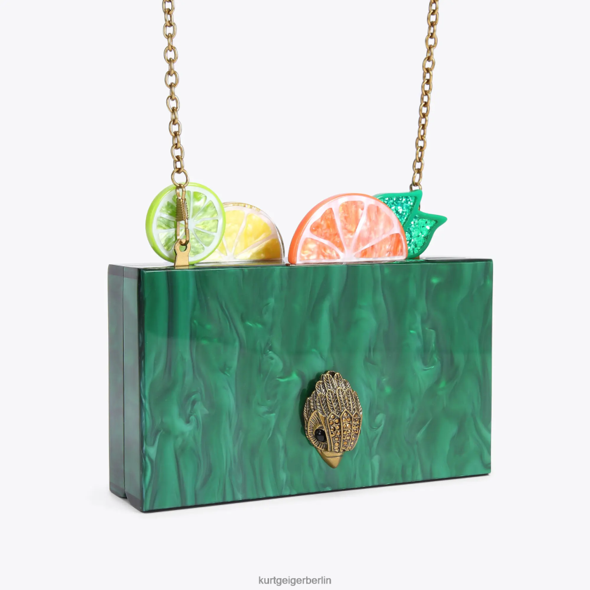 Kurt Geiger Frauen London Fruit Box Clutch 882RTJ476 | Taschen Grün