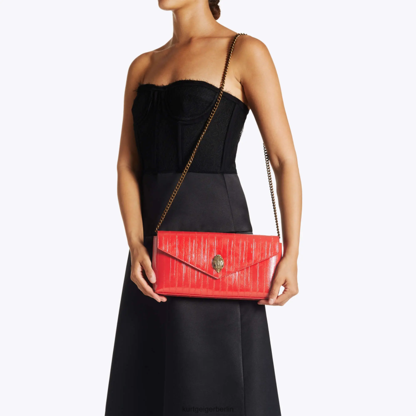 Kurt Geiger Frauen London Shoreditch-Umschlag 882RTJ132 | Taschen rote Kombination