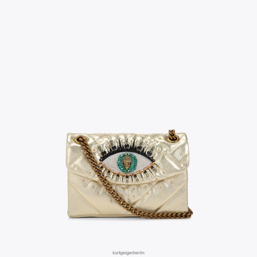 Kurt Geiger Frauen London-Leder-Mini-Kensington-Eye 882RTJ108 | Taschen Gold