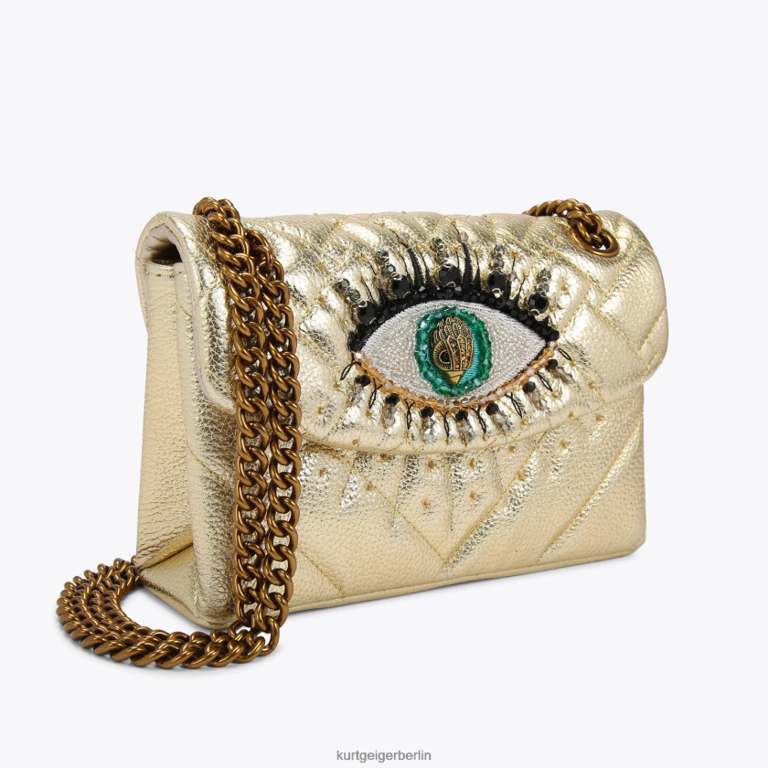 Kurt Geiger Frauen London-Leder-Mini-Kensington-Eye 882RTJ108 | Taschen Gold