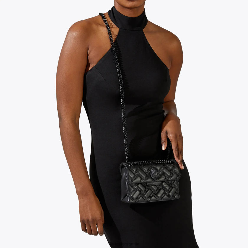 Kurt Geiger Frauen London Mini Kensington durchnässt 882RTJ41 | Taschen Schwarz