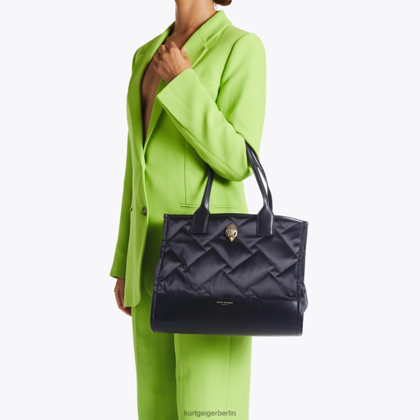 Kurt Geiger Frauen Kleiner quadratischer Shopper aus recyceltem London-Material 882RTJ112 | Taschen Schwarz