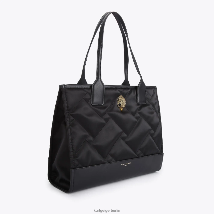 Kurt Geiger Frauen Kleiner quadratischer Shopper aus recyceltem London-Material 882RTJ112 | Taschen Schwarz
