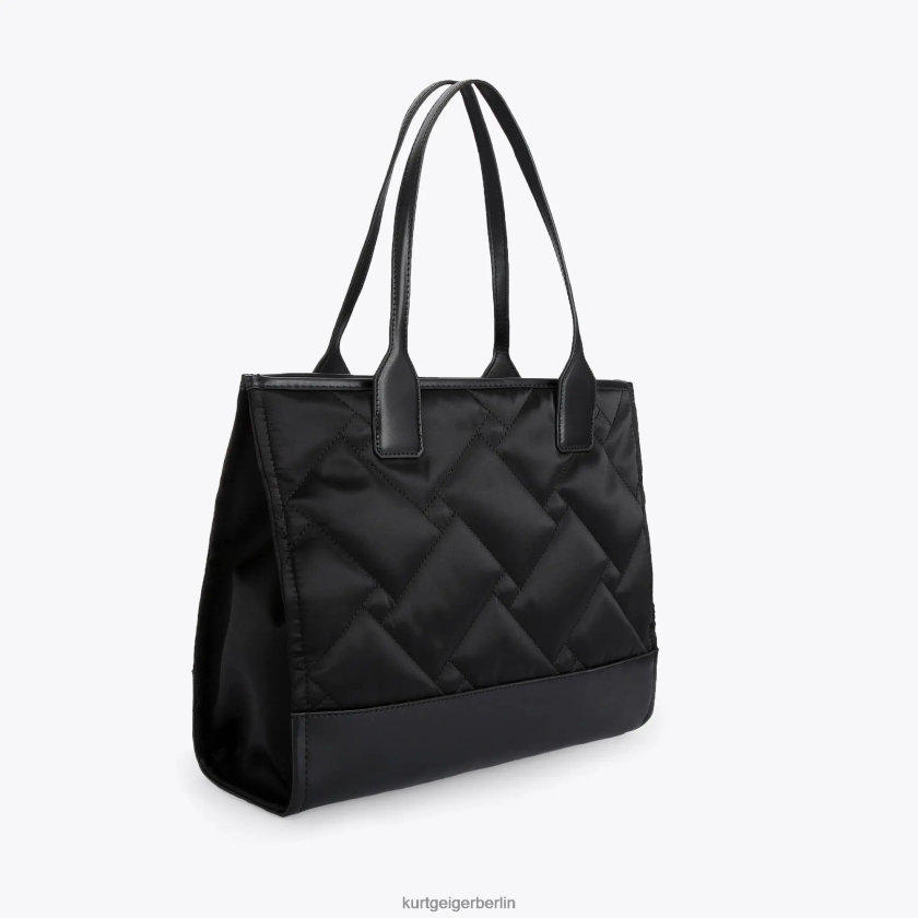 Kurt Geiger Frauen Kleiner quadratischer Shopper aus recyceltem London-Material 882RTJ112 | Taschen Schwarz
