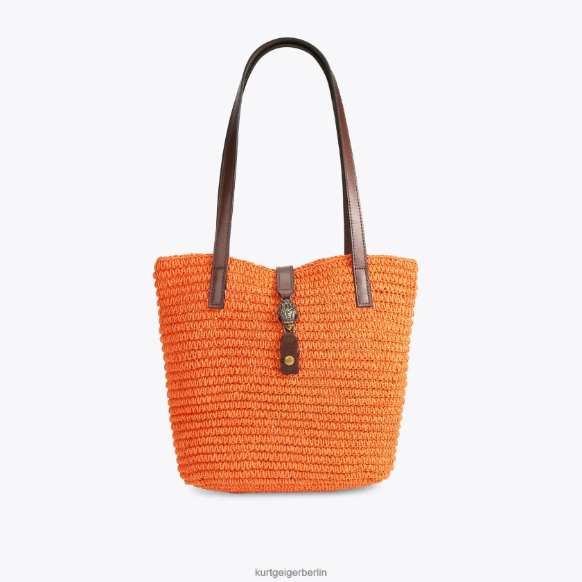 Kurt Geiger Frauen London Hampton Basttasche 882RTJ458 | Taschen orange