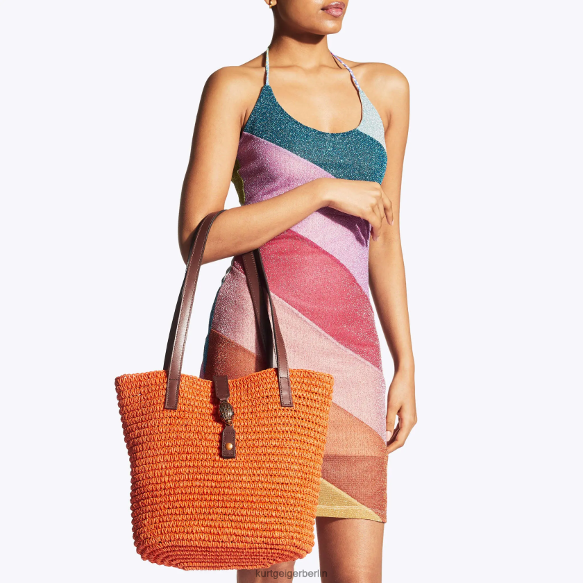 Kurt Geiger Frauen London Hampton Basttasche 882RTJ458 | Taschen orange