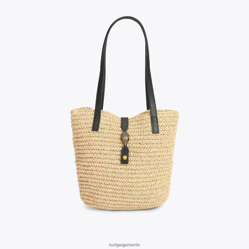 Kurt Geiger Frauen London Hampton Basttasche 882RTJ462 | Taschen Beige
