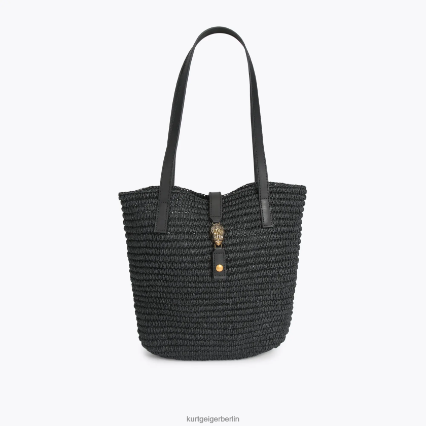 Kurt Geiger Frauen London Hampton Basttasche 882RTJ463 | Taschen Schwarz