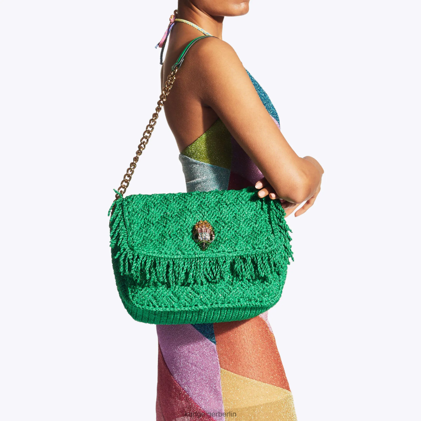 Kurt Geiger Frauen London Häkelfransen Kensington 882RTJ45 | Taschen Grün