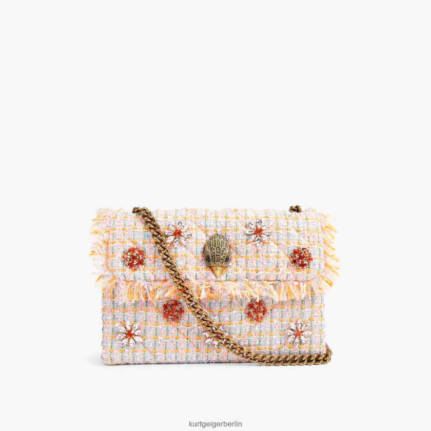Kurt Geiger Frauen Mittlere Kensington-Tasche aus London-Tweed 882RTJ11 | Taschen orange
